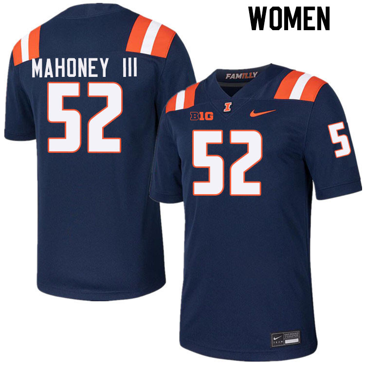 Women #52 Patrick Mahoney III Illinois Fighting Illini College Football Jerseys Stitched-Navy